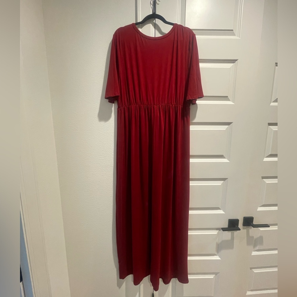 ALLGRACE Maroon Maxi Dress Size 2XL Plus size - Picture 7 of 9